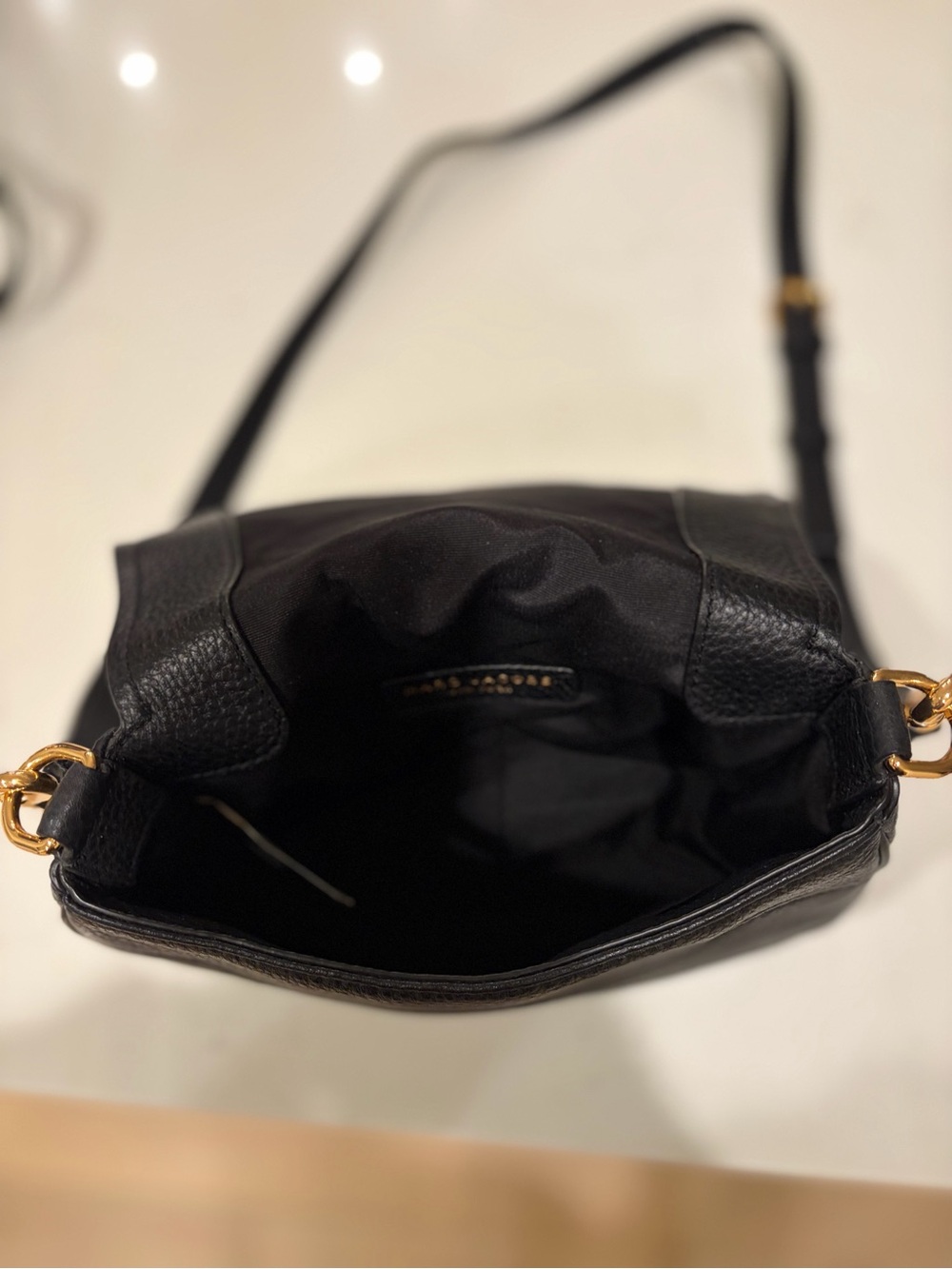 Marc Jacobs Black Leather Crossbody with Gold-Tone Hardware - Picture 3 of 6